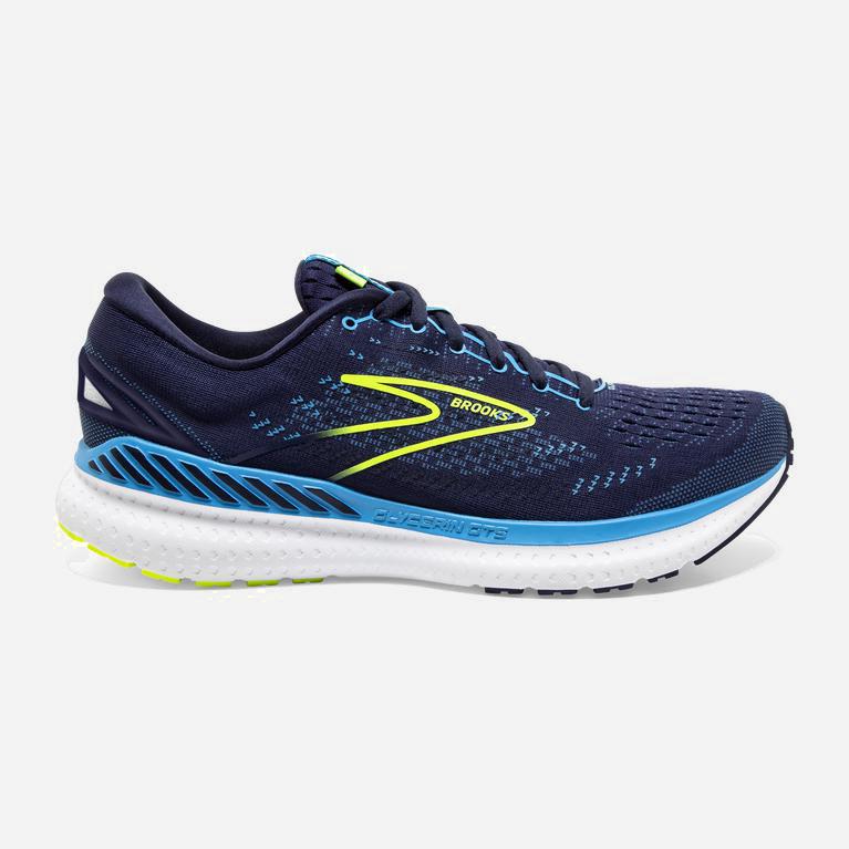 Brooks Glycerin Gts 19 Israel - Men's Max Cushion Road Running Shoes - Navy/Blue/Nightlife (58642-SJ